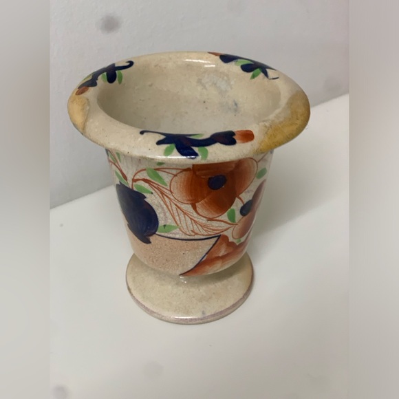 19th Century Antique Gaudy Welsh Pot de Fleurs II Pattern Pedestal Urn Rare - Picture 16 of 16